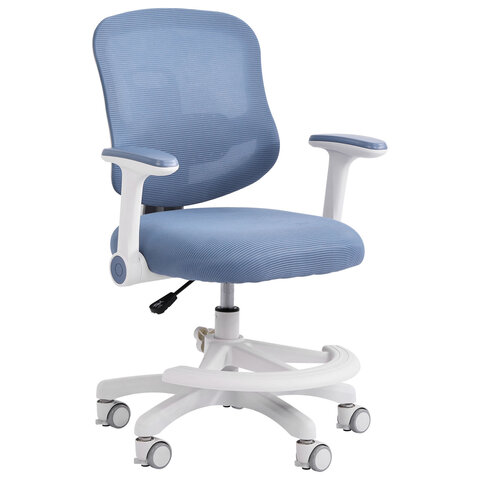 Кресло детское с подставкой для ног BRABIX KIDS "MG-215", сетка/ткань TW, голубое, 533312 - фото 1