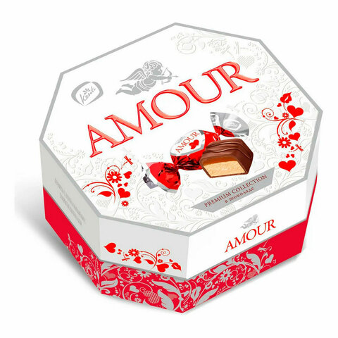 Конфеты глазированные KONTI "Amour" из мягкой нуги и карамели, 150 г, 17322 - фото 1