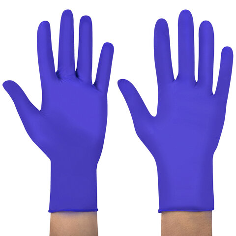 Перчатки нитриловые смотровые SFM Supersoft N135, Германия, 100 пар (200 шт.), размер L (большой), фиолетовые - фото 2