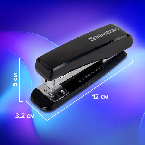 Степлер №24/6, 26/6 BRAUBERG "Standard", до 30 листов, черный, 272755 - фото 14