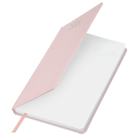 Ежедневник датированный 2026, А5, 138x213 мм, BRAUBERG "Profile", балакрон, светло-розовый, 117075 - фото 4