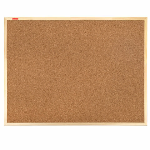 Доска пробковая для объявлений 90х120 см, деревянная рамка, BRAUBERG Wood, 238312 - фото 1