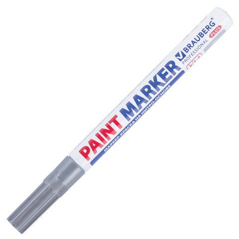 Маркер-краска лаковый (paint marker) 2 мм, СЕРЕБРЯНЫЙ, НИТРО-ОСНОВА, алюминиевый корпус, BRAUBERG PROFESSIONAL PLUS, 151442 - фото 3