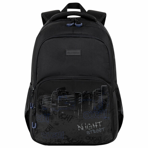 Рюкзак BRAUBERG CONCEPT универсальный, 2 отделения, светоотражающий принт, Night city, 45х30х18 см, 272582 - фото 2
