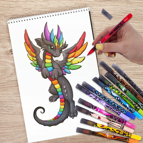 Фломастеры MAPED "COLOR PEP'S Monster", 12 цветов, смываемые, вентилируемый колпачок, 845400 - фото 6