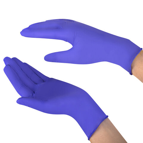 Перчатки нитриловые смотровые SFM Supersoft N135, Германия, 100 пар (200 шт.), размер S (малый), фиолетовые - фото 3