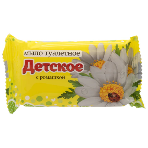 Мыло туалетное 100 г, КМЗ, ДЕТСКОЕ "Ромашка" - фото 1