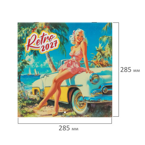 Календарь настенный перекидной 2027 г., BRAUBERG, 12 листов, 28,5х57 см, "Pin up", 118421 - фото 3