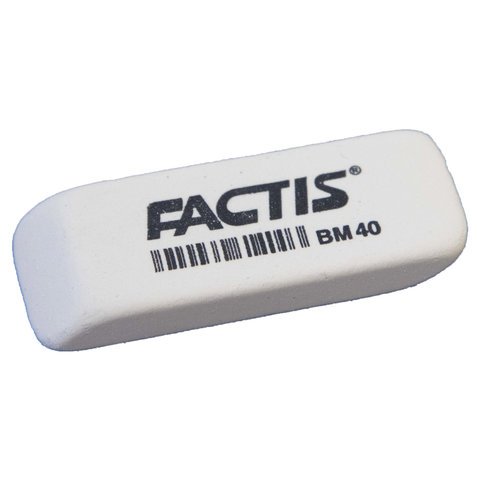 Ластик FACTIS BM 40 (Испания), 52х20х7 мм, белый, прямоугольный, скошенные края, CNFBM40 - фото 1