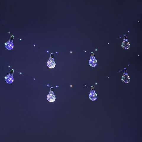 Электрогирлянда-нить комнатная 3 м, 100 LED, с насадками, вид: "Лампочки", мультицветная, ЗОЛОТАЯ СКАЗКА, 592473 - фото 7