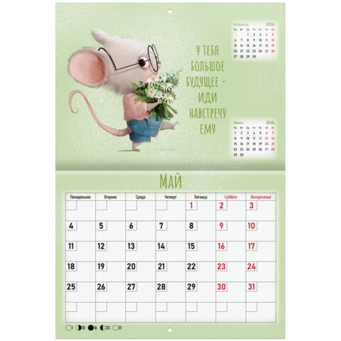 Календарь-планер настенный перекидной на 2026 г., BRAUBERG, 12 листов, 29,5х21,3 см, "Мотиваторы", 116952 - фото 8