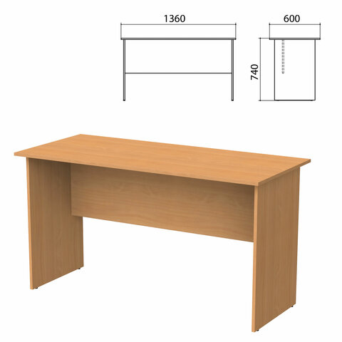 Стол письменный "Бюджет", 1360х600х740 мм, груша ароза, 402661-336 - фото 1
