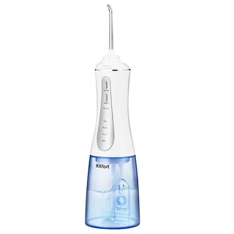 Ирригатор для полости рта KITFORT КТ-2915, портативный, емкость резервуара 0,35 л, 2 насадки, белый - фото 1