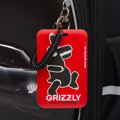 Ранец GRIZZLY анатомическая спинка, c бейджем, для мальчиков, "BLACK CAR", 36х28х20 см, RAz-587-7/1 - фото 14