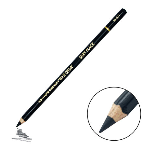 Карандаш угольный KOH-I-NOOR, 1 шт., "Gioconda" SILKY черный матовый, B, блистер, 8815001002BL - фото 2