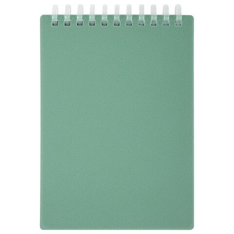 Блокнот МАЛЫЙ ФОРМАТ А6, 60 л., силиконовый гребень, обложка пластик, клетка, BRAUBERG, зеленый, 117564 - фото 2