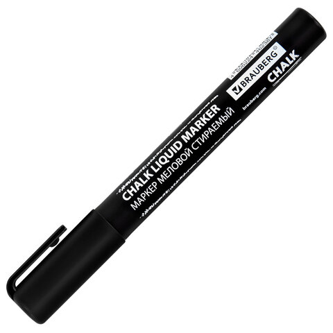 Маркер меловой CHALK LIQUID MARKER, ЧЕРНЫЙ, 3 мм, стираемый, BRAUBERG "CHALK", 152600 - фото 7