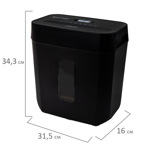 Уничтожитель (шредер) BRAUBERG OF-812X, карты, скобы, 4 уровень секретности, 4х35 мм, 8 листов, 12 литров, 533141 - фото 4
