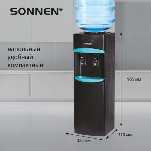 Кулер для воды SONNEN FSC-02W TURBO напольный, ТУРБОНАГРЕВ/ОХЛАЖДЕНИЕ КОМПРЕССОРНОЕ, шкаф, 2 крана, черный, 456171 - фото 16
