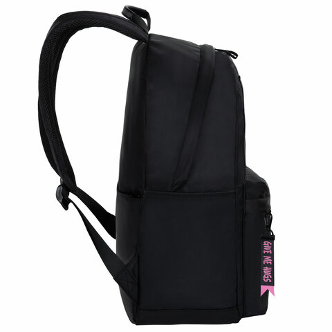 Рюкзак BRAUBERG FASHION CITY универсальный, карман-антивор, Hug me, черный, 44х31х16 см, 272570 - фото 4
