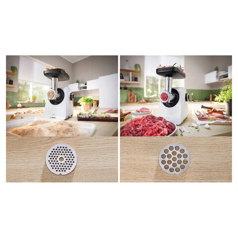 Мясорубка BOSCH MFWS420W, мощность 1900 Вт, производительность 2,5 кг/мин, металлический шнек, реверс - фото 6