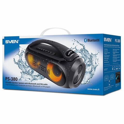 Колонка портативная SVEN PS-380, 40 Вт, TWS, Bluetooth, FM, USB, черный, SV-021290 - фото 15