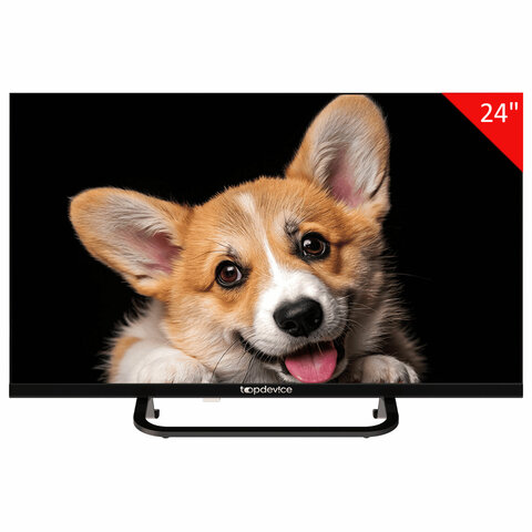 Телевизор TOPDEVICE TDTV24CS03H_BK, 24'' (60 см), 1366x768, HD, 16:9, SmartTV, Wi-Fi, Bluetooth, черный - фото 1
