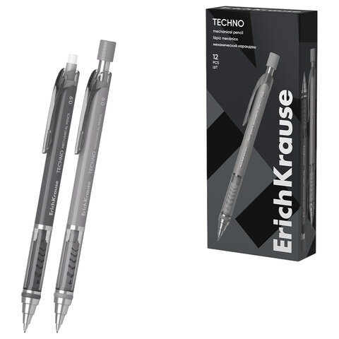 Карандаш механический с автоматической подачей грифеля 0,9 мм, ERICH KRAUSE "Techno", HB, 56014 - фото 1