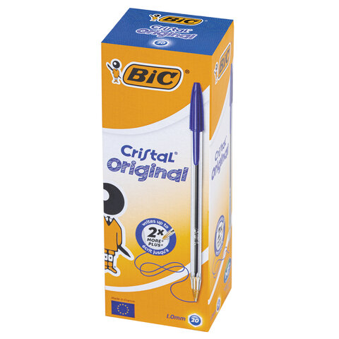 Ручка шариковая неавтомат. BIC Cristal синий  0,32 мм Франция - фото 4