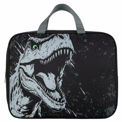 Папка на молнии с ручками BRAUBERG А4, 1 отделение, полиэстер, 80 мм, "Scary dino", 273308 - фото 2