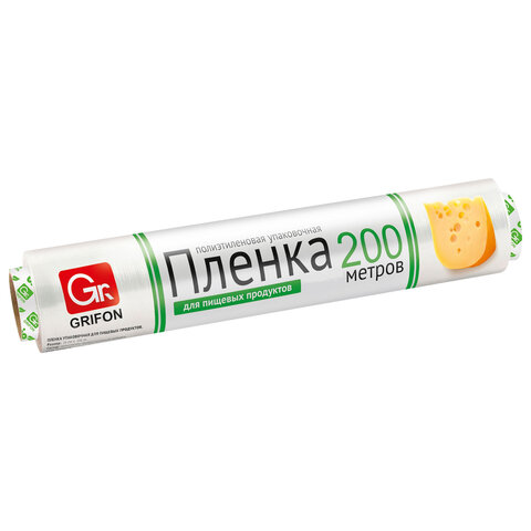 Пленка пищевая ПЭ в упаковке, 29 см х 200 м, 6 мкм, GRIFON, 200-012 - фото 1