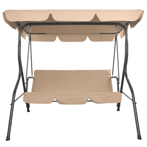 Качели садовые NOSTRESS (НОСТРЕСС) COMFORT SC-003, 3 места, Ш170хГ110хВ153 см, мягкое сиденье, бежевый, 680052 - фото 3