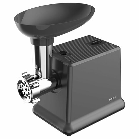Мясорубка CENTEK CT-1624, 2000 Вт, производительность 2 кг/мин, 4 насадки, реверс, черный - фото 1