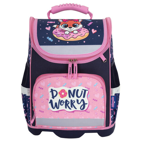 Ранец ЮНЛАНДИЯ WISE, 1 отделение, 3 кармана, устойчивое дно, "Donut worry", 37x29х15 см, 272073 - фото 2