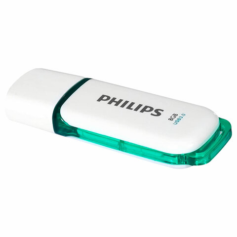 Флеш-диск 8 GB PHILIPS SNOW, разъем USB 3.0, зеленый, FM08FD75B/97 - фото 1