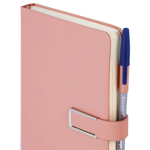 Ежедневник недатированный, А5, 143х210 мм, BRAUBERG "Dainty", под кожу, магнитная застежка, 160 л., розовый, 117143 - фото 5