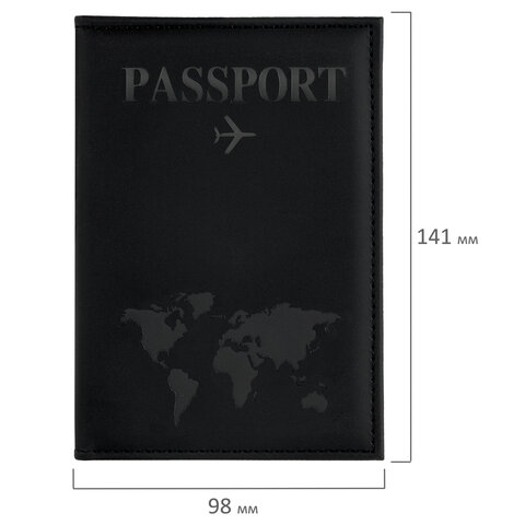 Обложка для паспорта "Passport map", экокожа soft-touch, черная, STAFF, 238760 - фото 6