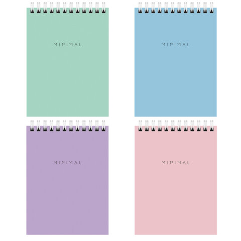 Блокнот МАЛЫЙ ФОРМАТ А6 108х145 мм, 40 л., гребень, картон, клетка, BRAUBERG "Minimal Pastel", 116429 - фото 1