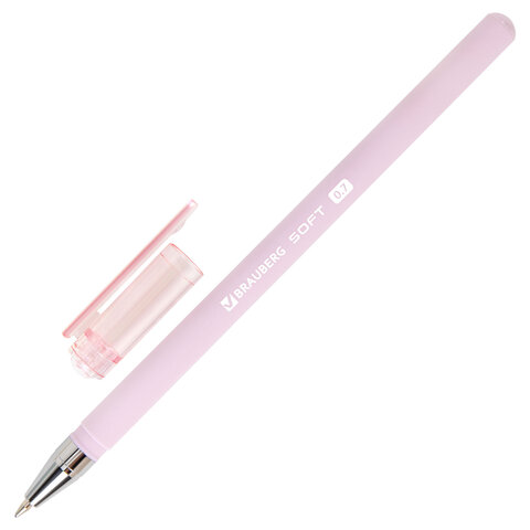 Ручки шариковые BRAUBERG "SOFT PASTEL", НАБОР 4 ШТУКИ, СИНИЕ, SOFT TOUCH покрытие, узел 0,7 мм, линия письма 0,35 мм, 144400 - фото 3