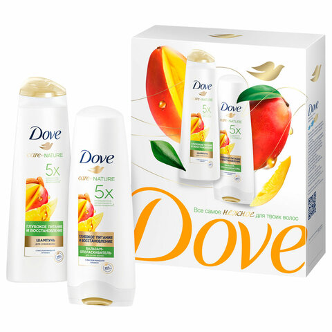 Подарочный набор DOVE "Глубокое питание и восстановление" Шампунь 250 мл + Бальзам 200 мл - фото 1