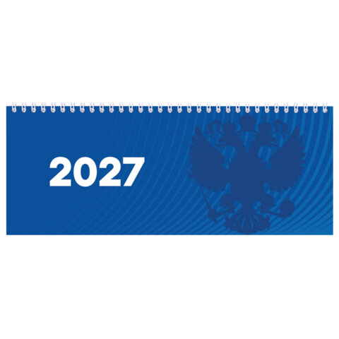 Планинг датированный 2027 285х112 мм, STAFF, гребень, картонная обложка, 64 листа, "Символика РФ", 117853 - фото 2