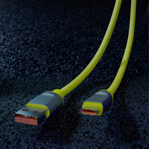 Кабель BOLD USB – Type-C, 1 м, 3 А, SMARTBUY, для быстрой зарядки и передачи данных, толстый, желтый, 18133, 3112BOLD-YELLOW - фото 2
