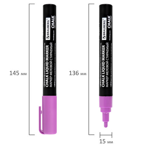 Маркеры меловые CHALK LIQUID MARKER, НЕОН, НАБОР 8 ЦВЕТОВ, 3 мм, стираемые, BRAUBERG "CHALK", 152597 - фото 9