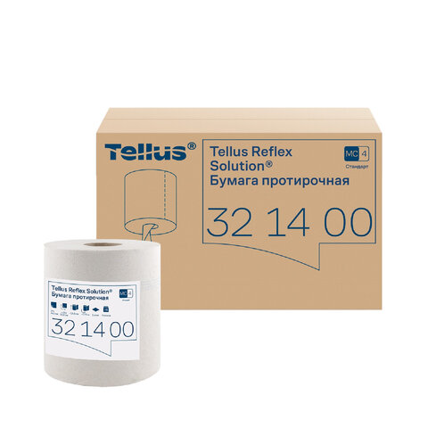 Бумага протирочная с центральной вытяжкой 270 метров, Tellus/TORK Reflex (M4) 1-слойная, КОМПЛЕКТ 6 рулонов, 321400 - фото 11