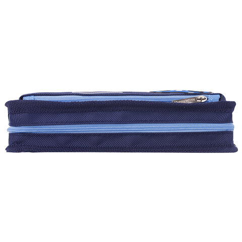 Пенал мягкий ЮНЛАНДИЯ, 2 отделения, полиэстер, "Joystick", синий, 21х6х9 см, 270274 - фото 3