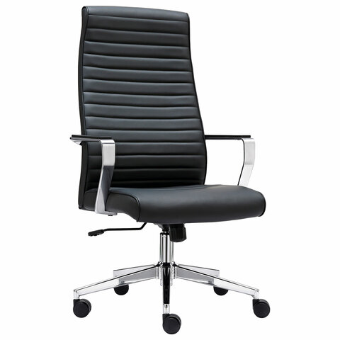 Кресло BRABIX PREMIUM ''Solo EX-730'', алюминий, хром, экокожа, черное, 532936 - фото 1