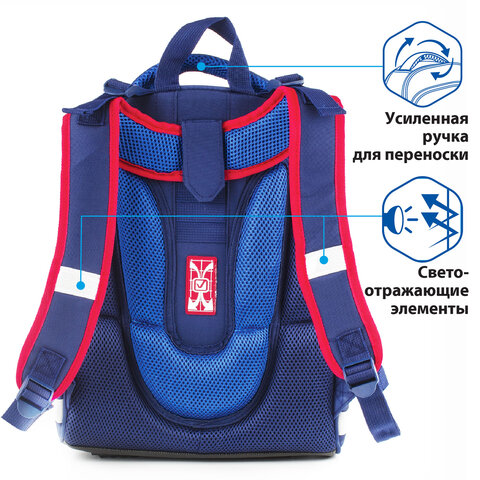 Ранец BRAUBERG PREMIUM, 2 отделения, с брелоком, дополнительный объем, для мальчиков, "Гоночный клуб", 38х29х18 см, 227819 - фото 17
