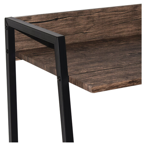 Стол на металлокаркасе BRABIX "LOFT CD-003", 640х420х840 мм, цвет морёный дуб, 641215 - фото 6