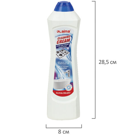 Чистящее средство универсальное крем 780 мл, LAIMA PROFESSIONAL "White fresh", 608661 - фото 6