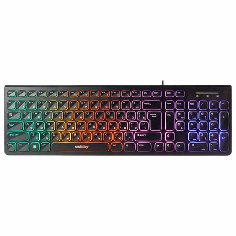Клавиатура проводная с подсветкой SMARTBUY ONE 250, USB, 104 клавиши, черная, SBK-250U-K - фото 1